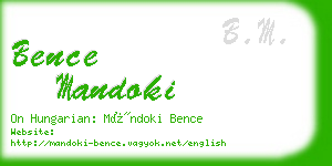bence mandoki business card